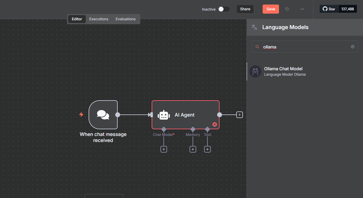 Add Ollama to AI Agent