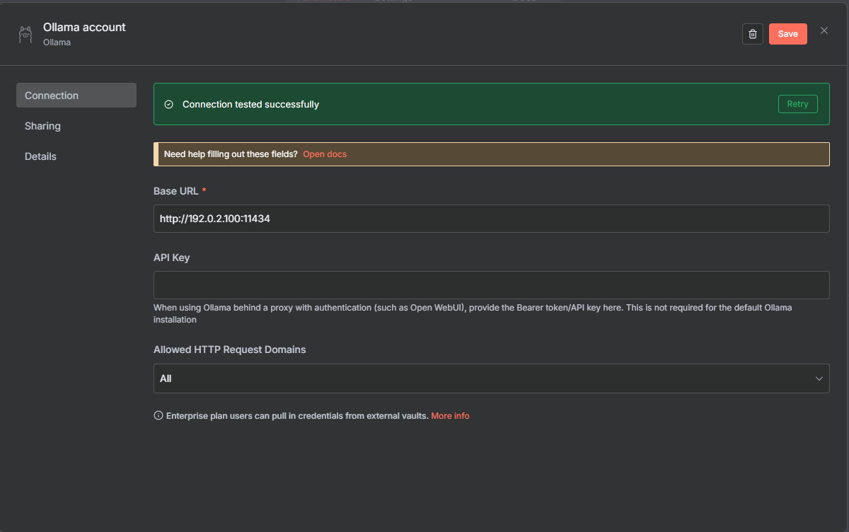 Set Up Ollama Credential