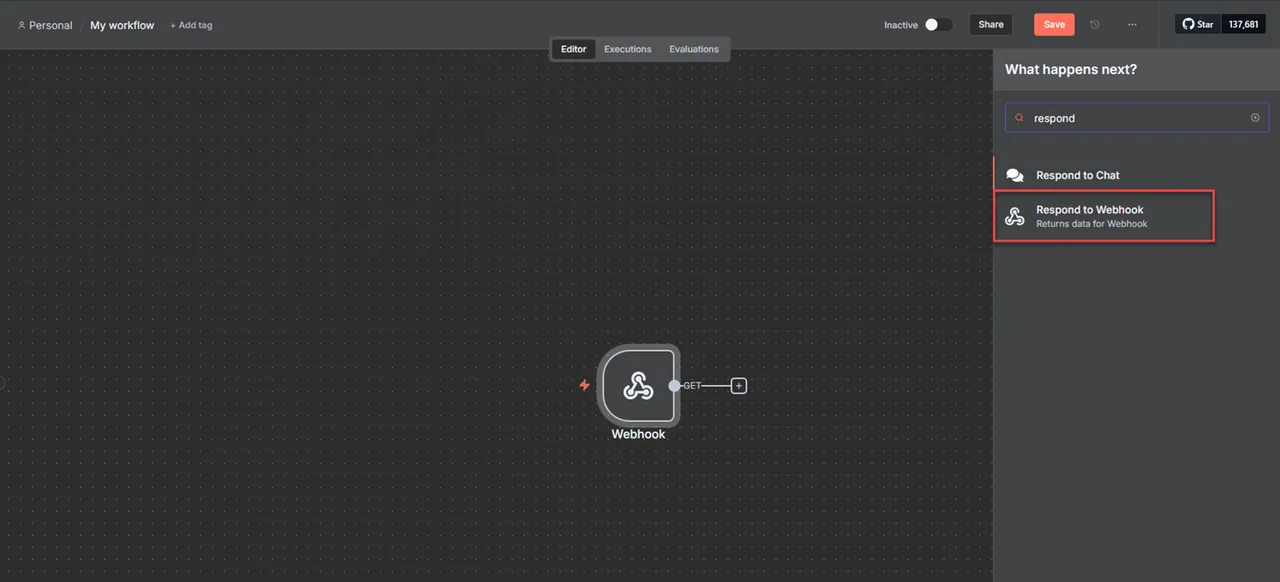 Add Respond Node