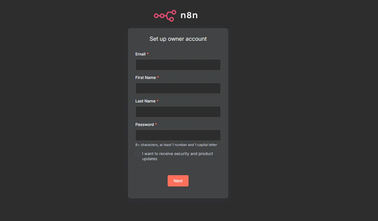 Setup User Information