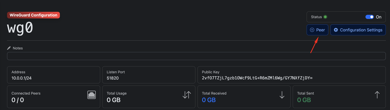 Create WG Peer