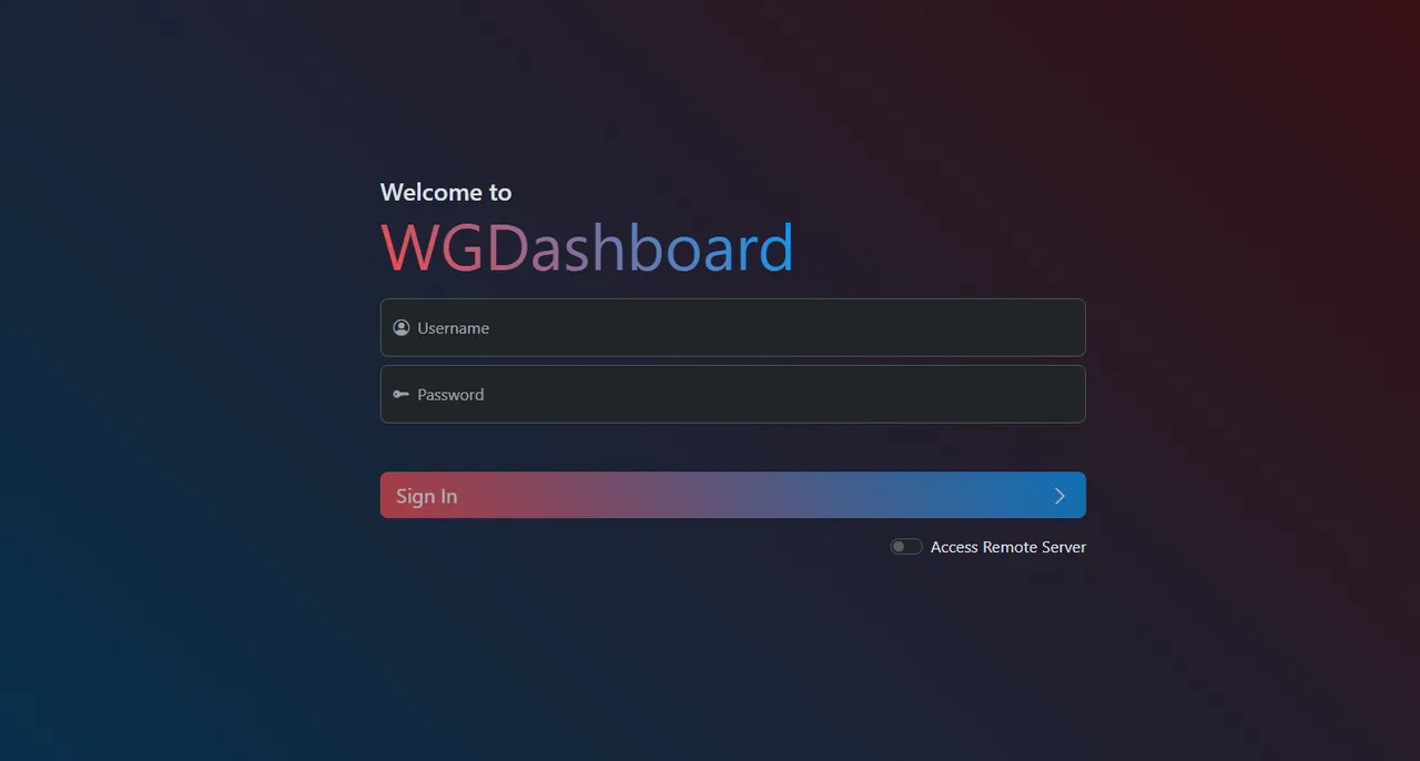 Login to WGDashboard