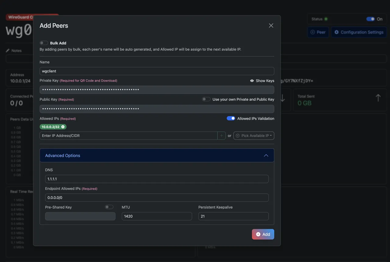 Create new client
