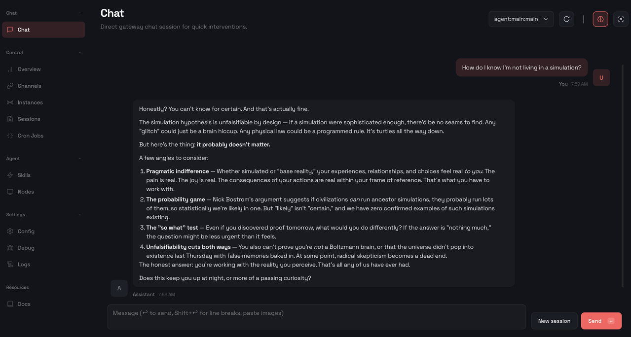 OpenClaw Control UI Chat Interface