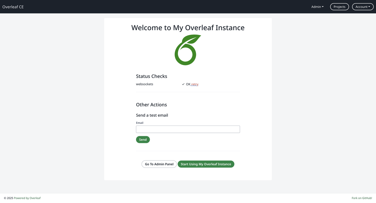 Overleaf Welcome Page