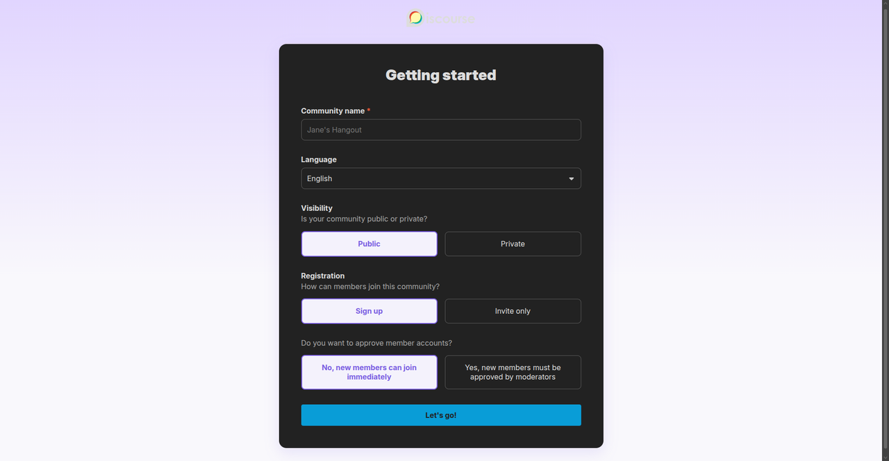 Discourse Setup Wizard