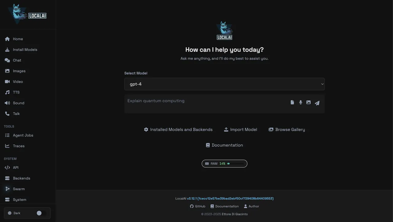 LocalAI Dashboard