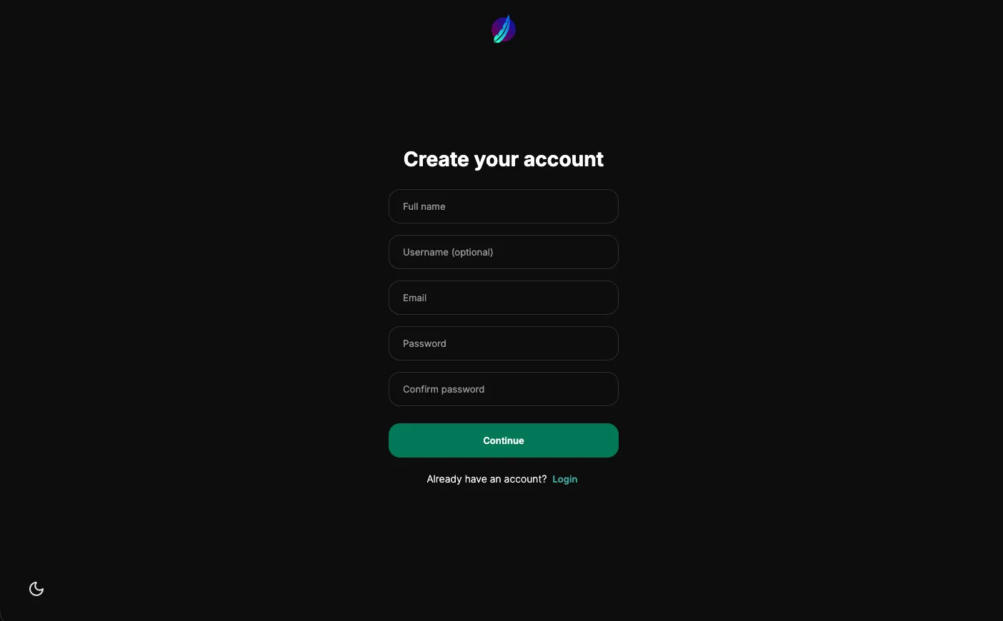 LibreChat Register Page
