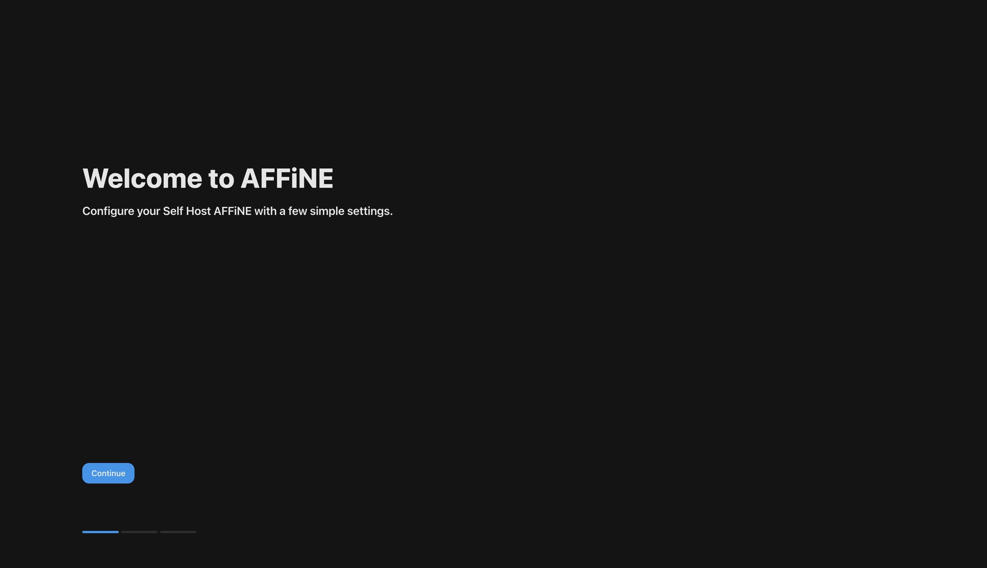 AFFiNE initial login screen