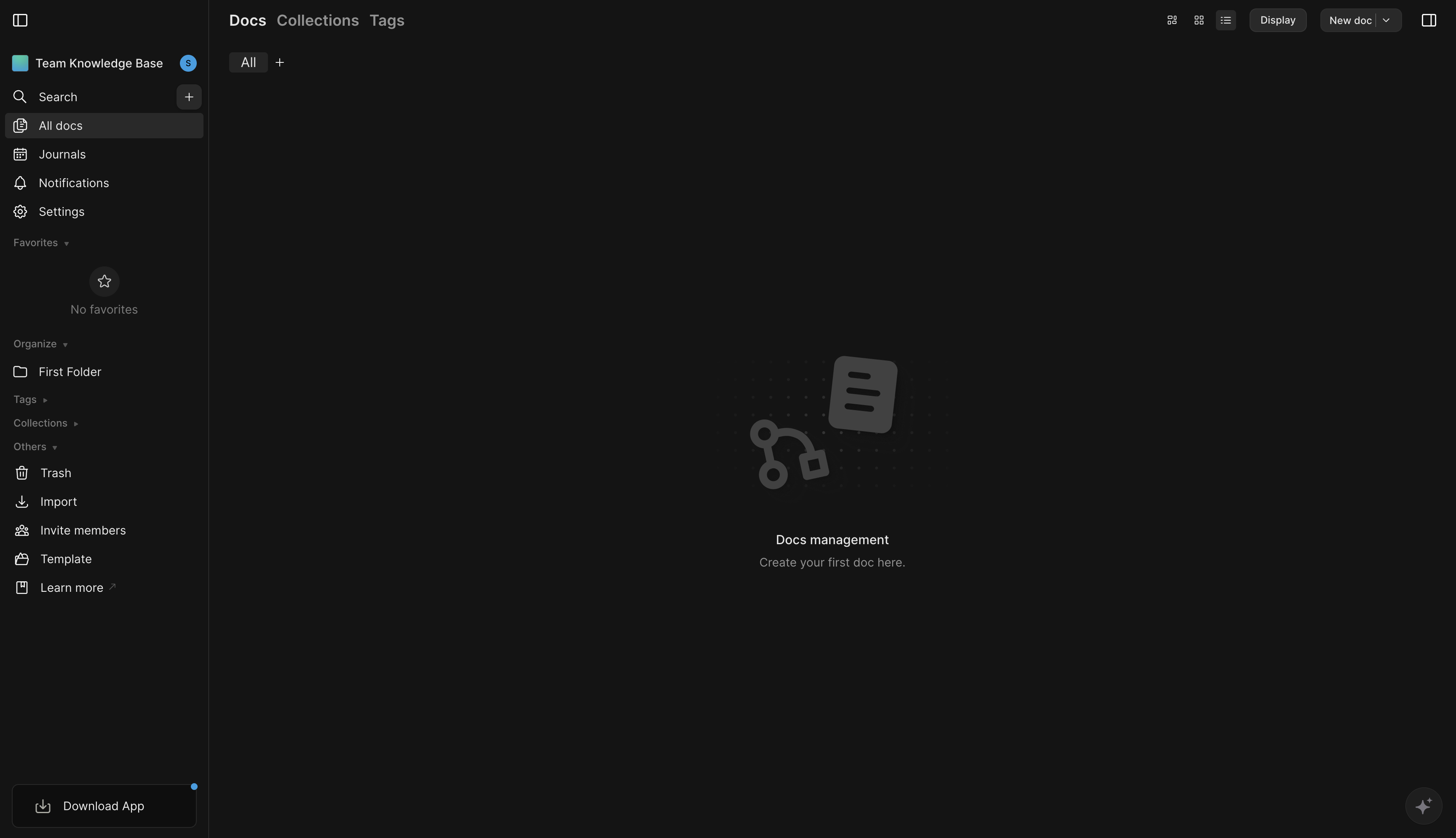 AFFiNE workspace creation
