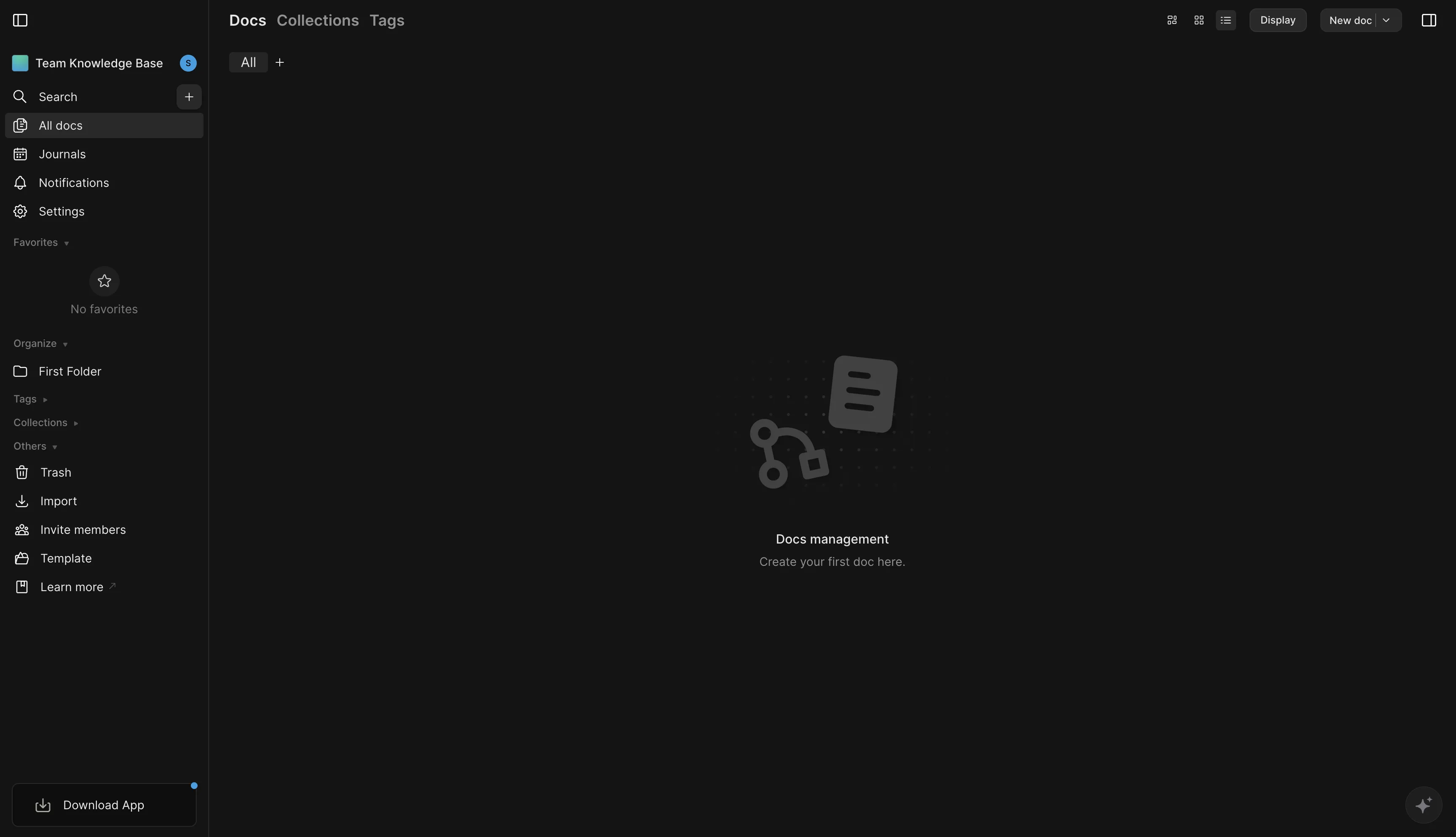 AFFiNE workspace creation