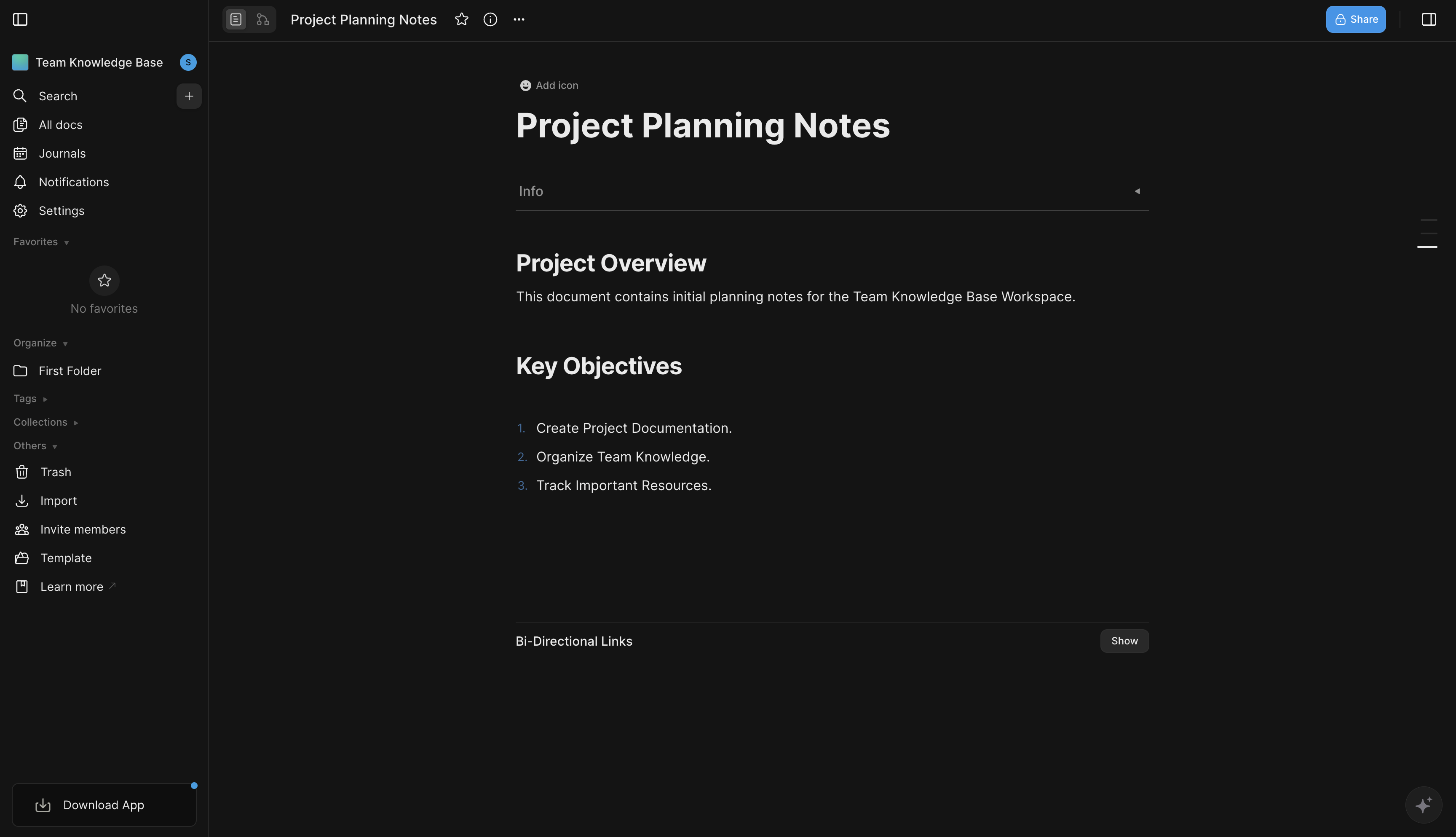 AFFiNE document editor