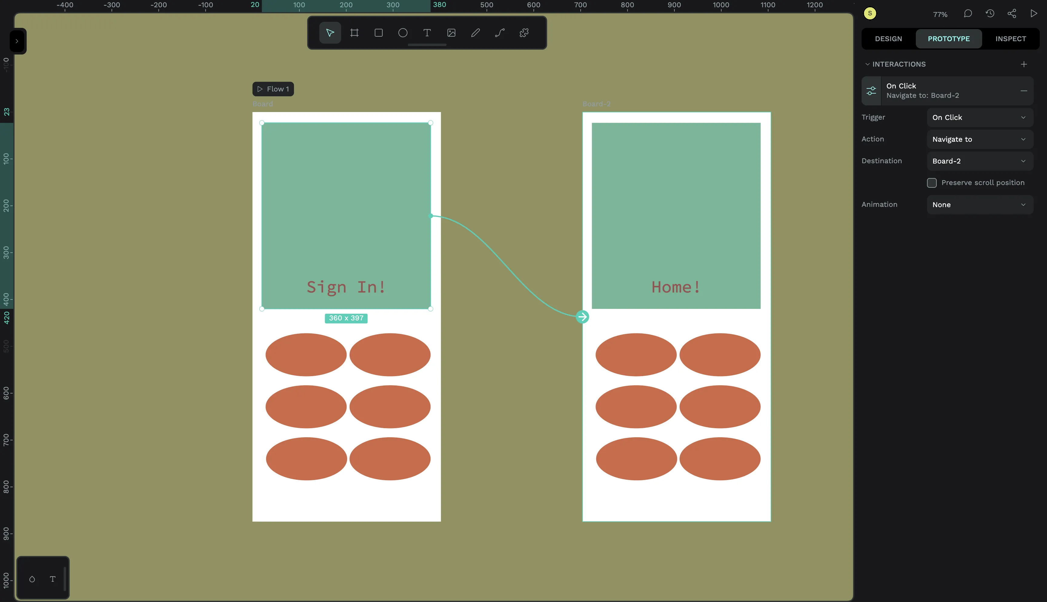 Establishing flow between boards