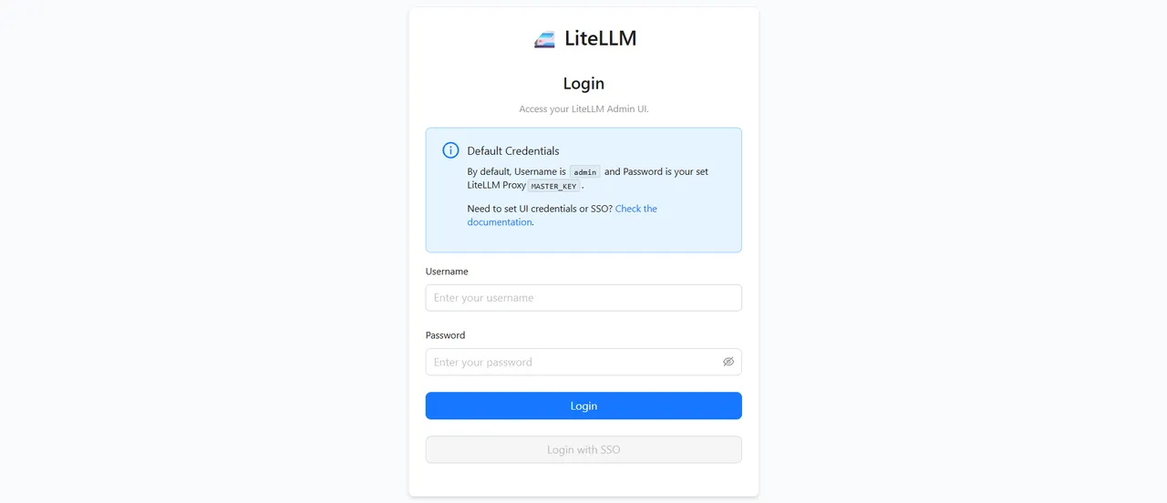 LiteLLM Login Page